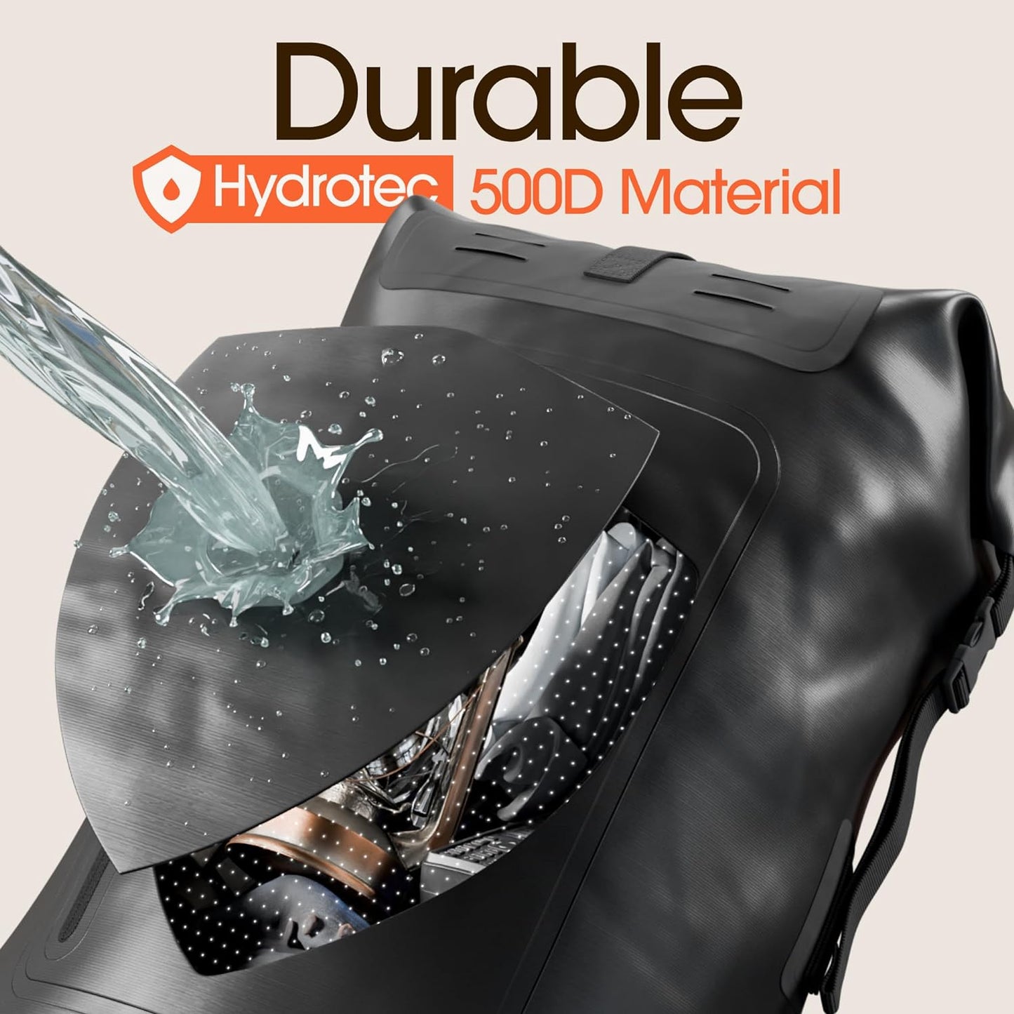 Waterproof Backpack - Heavy Duty Hiking Backpack - Roll-Top Closure Bag - Cushioned Dry Bag Waterproof Phone Case