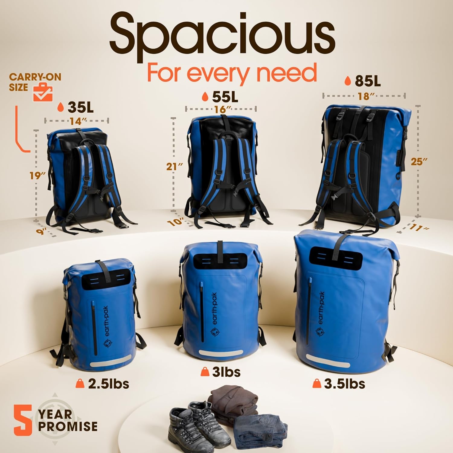 Waterproof Backpack - Heavy Duty Hiking Backpack - Roll-Top Closure Bag - Cushioned Dry Bag Waterproof Phone Case